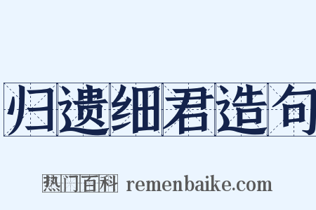 归遗细君造句是什么意思的图片
